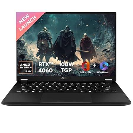ASUS TUF Gaming A14,AMD Ryzen AI 9 HX 370 Gaming Laptop(NVIDIA RTX 4060-8GB/100W TGP/16GB/1TB/2.5K QHD+/14"/165Hz/Windows 11/M365 Basic (1Year)*/Office Home 2024/Jaeger Gray/1.46 Kg) FA401WV-RG475WS